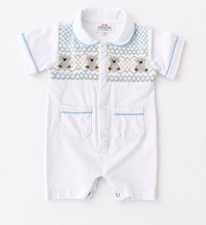 Boys Teddy Soft Romper