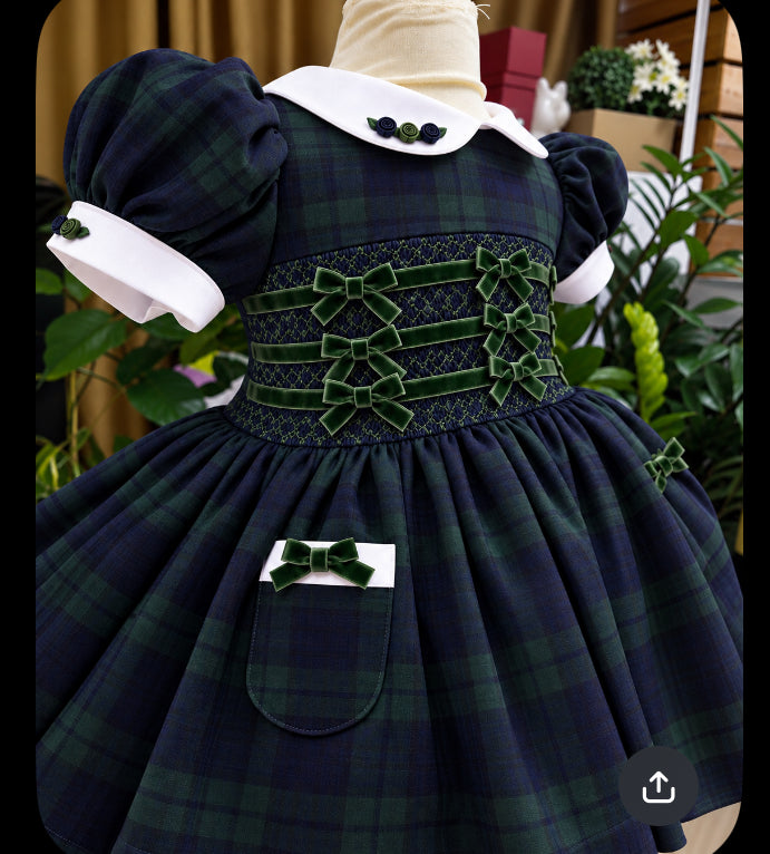 Velvet Bow Dress- Due in November