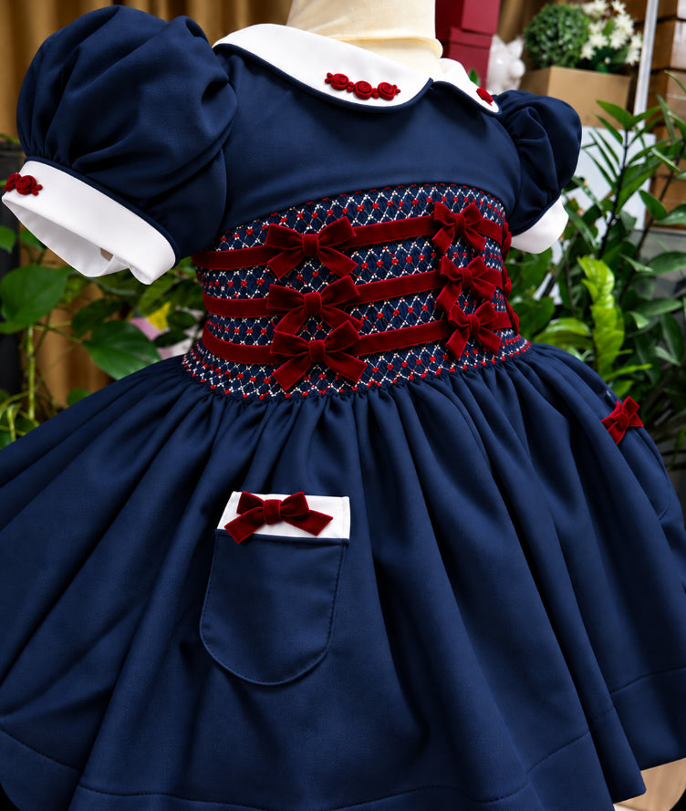 Velvet Bow Dress- Due in November
