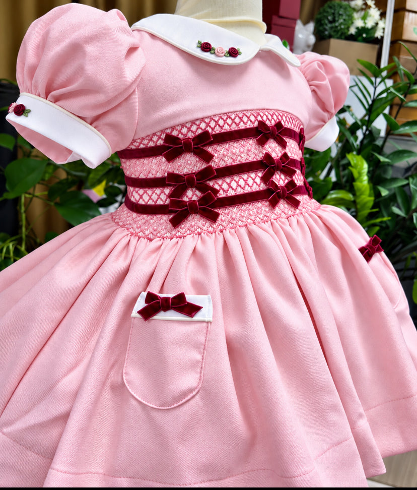 Velvet Bow Dress- Due in November