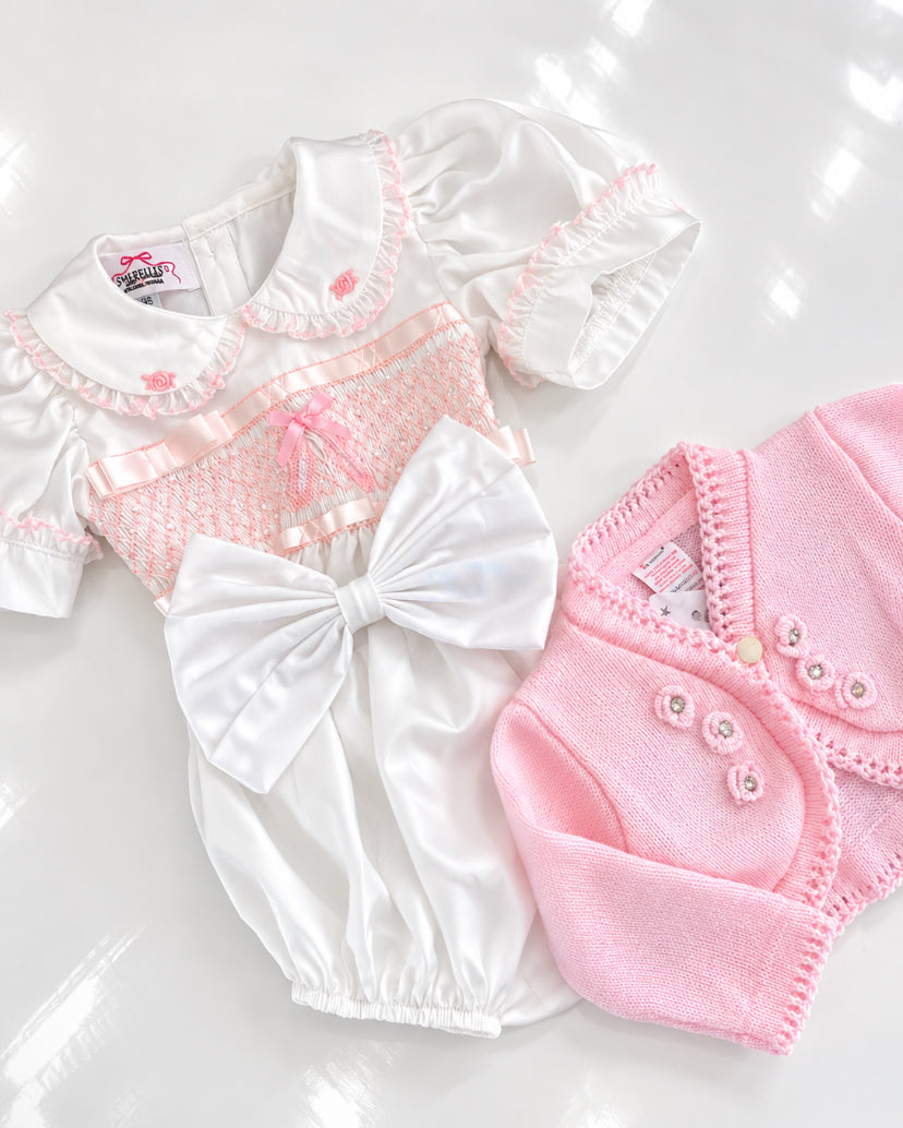 Ballarina satin smock romper