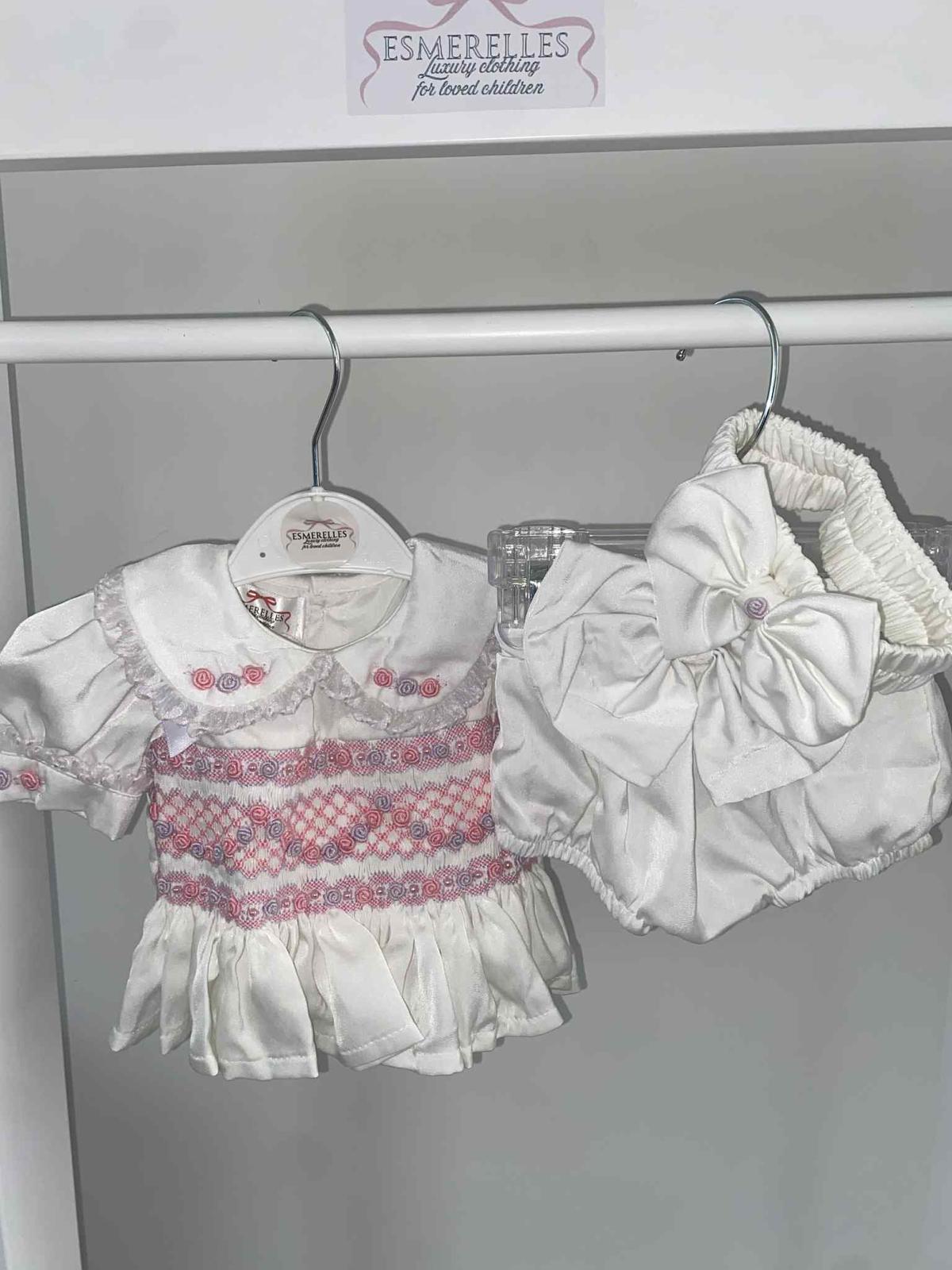 Floral Satin Two Piece Romper With Matching Bow